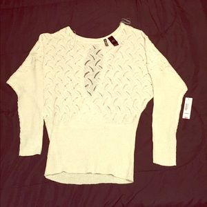 BRAND NEW. Sparkly cream sweater! Size XS