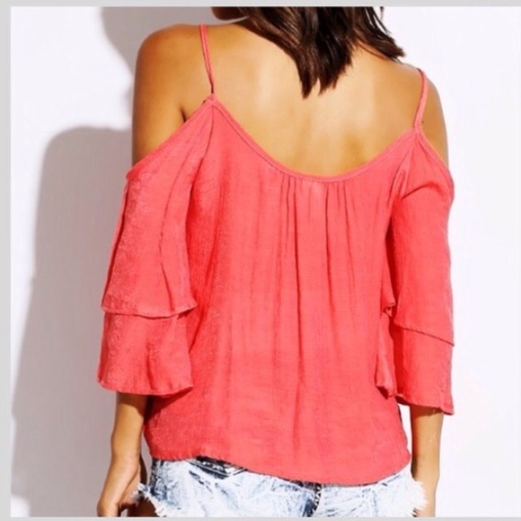 Bundle Beige & Pink Tiered Flutter Sleeve Top - Picture 4 of 4