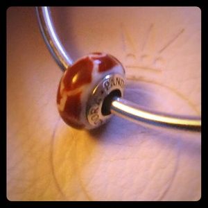 Authentic Retired Pandora Giraffe Print Murano