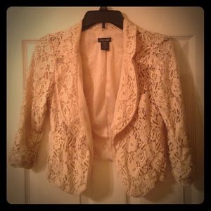 Cream lace blazer
