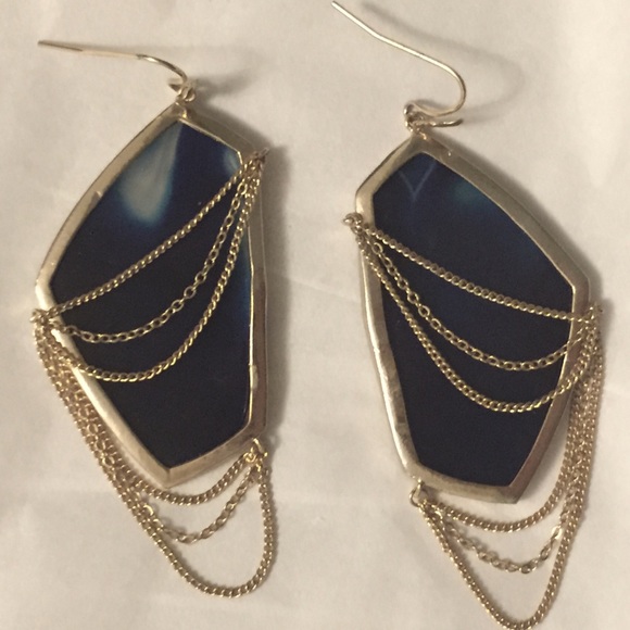Kendra Scott cobalt blue and gold earrings RARE!