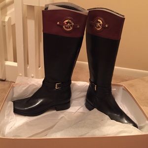 Michael Kors Two-tone Leather Riding Boot