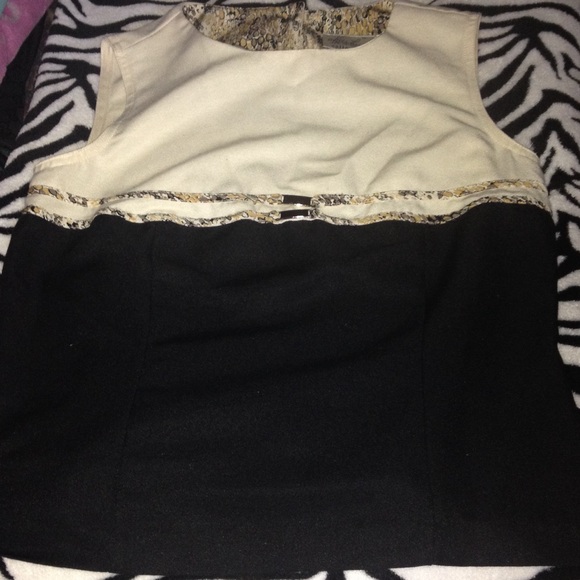 Color-block Snakeskin Blouse