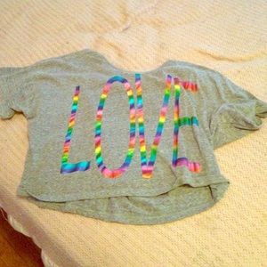 Gray love crop top💕