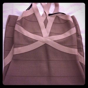 Bebe nude and light pink bandage dress small