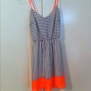 Black and white striped dress