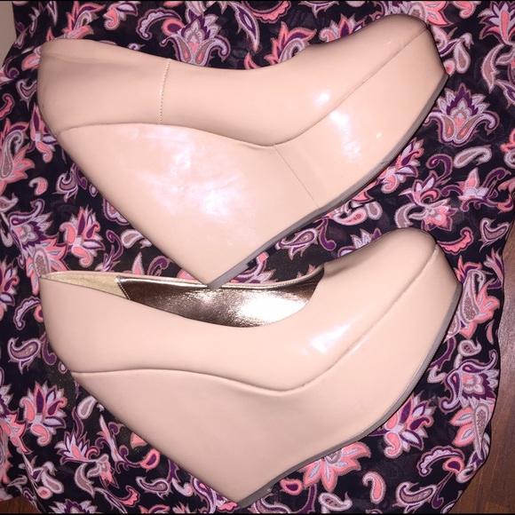 Nude Madden Girl wedge heels