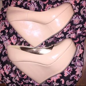 Nude Madden Girl wedge heels