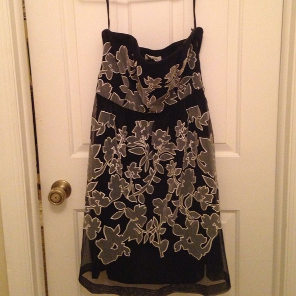 White House Black Market, strapless dress.
