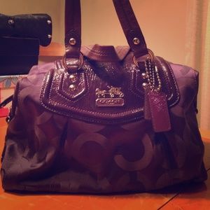 Coach Madison Op Art Audrey Purple Satchel