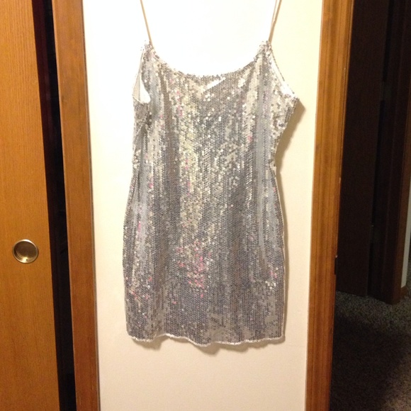 Sequin silver dress
