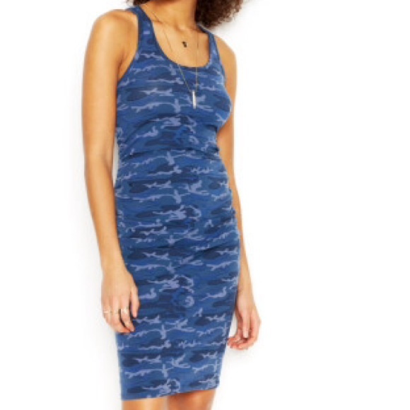 Rachel Roy Blue Sleeveless Camouflage Dress