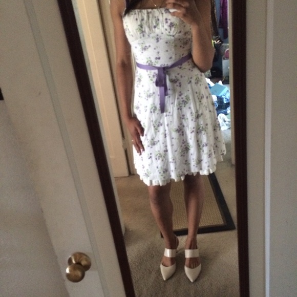 White and Floral Spring Dress