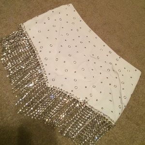 White Blinged Mini Skirt