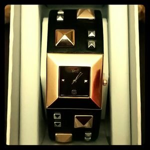 •••SOLD••• Rose Gold Watch Black Leather