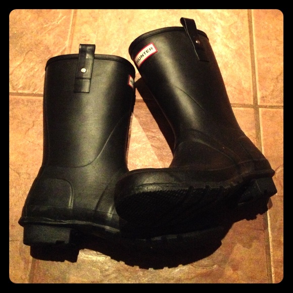 Hunter Wellington Short Black Rain Boots US 10