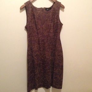 Brown faux leather tank dress