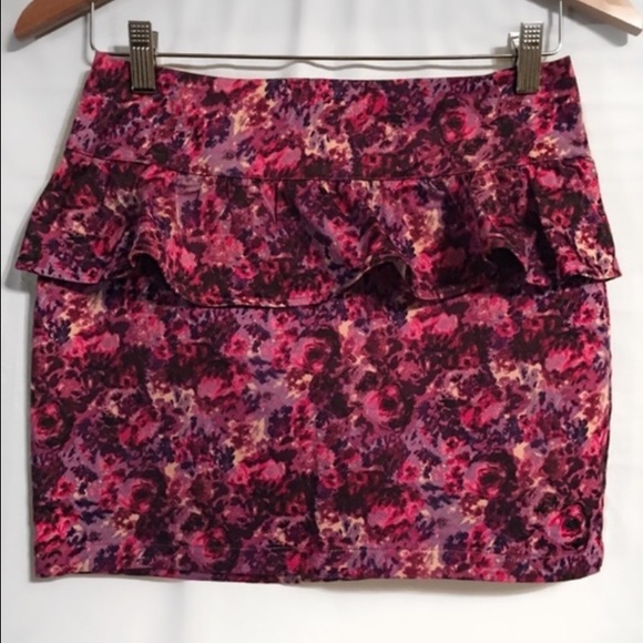 Purple pink high waisted mini skirt