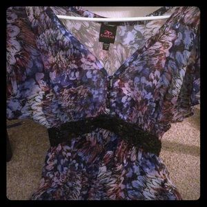 2b Bebe  purple silk Top