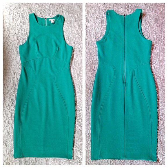 SOLD. Totally Teal Sexy Silhouette Dress - Picture 2 of 4