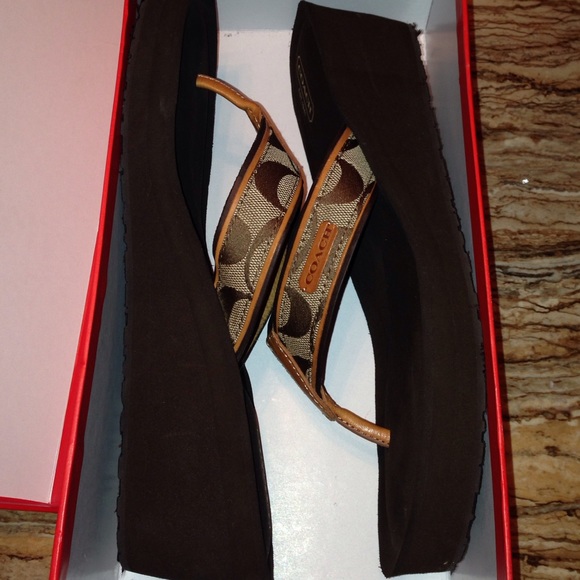 (Price drop) Coach signature wedge sandals