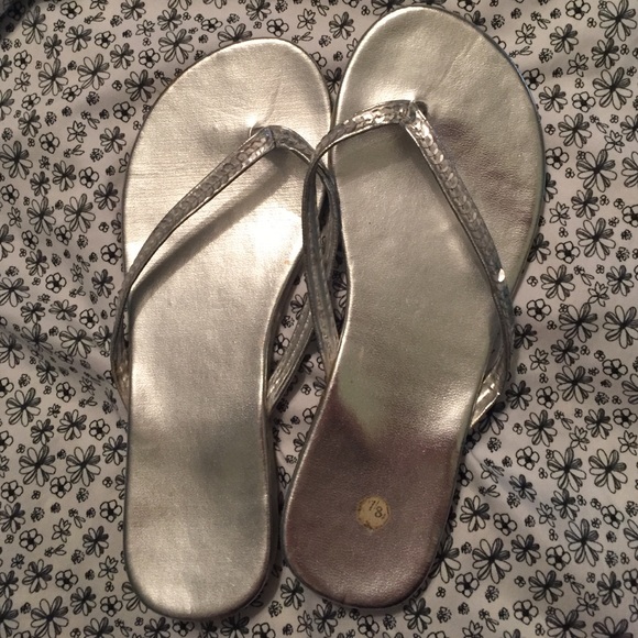 Silver flip flops!