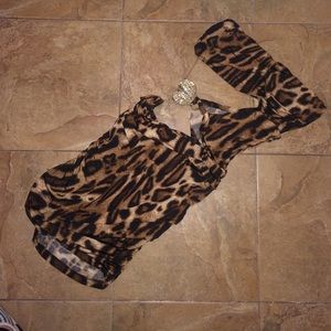 Open side leopard dress