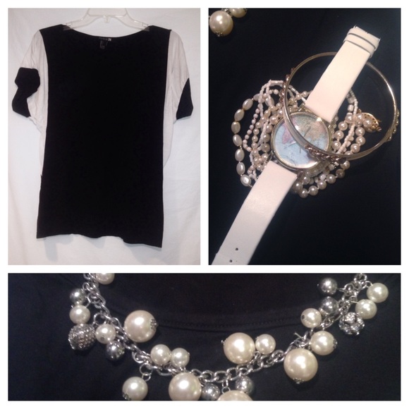 🆕🌟 Black & white short sleeve professional shirt