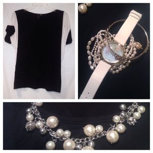 🆕🌟 Black & white short sleeve professional shirt