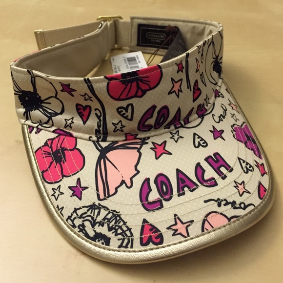 Coach Sun Visor Poppies Daisy Print Hat