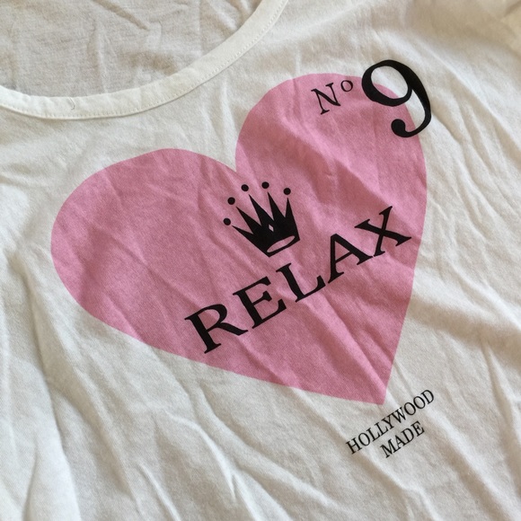Hollywood made relax heart Tshirt / white - Picture 2 of 2