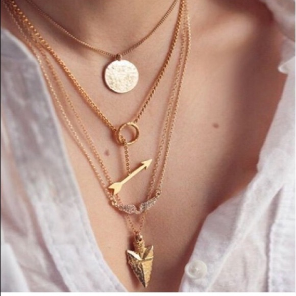 NEW! Multi 4 layer gold necklace