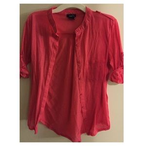 Pink button up top