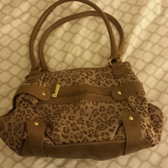 Leopard print handbag.