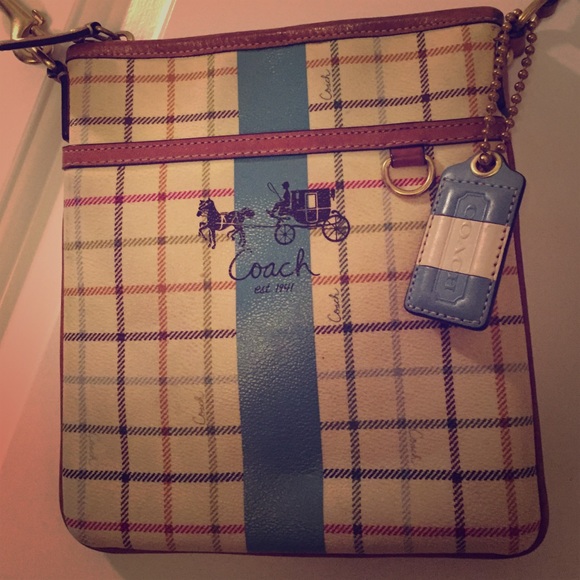 Tartan print COACH bag.