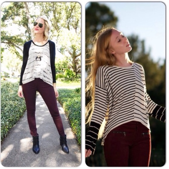 Rag and bone jean burgundy denim leggings