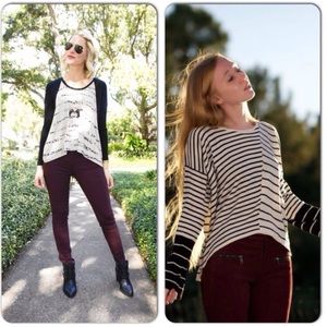 Rag and bone jean burgundy denim leggings