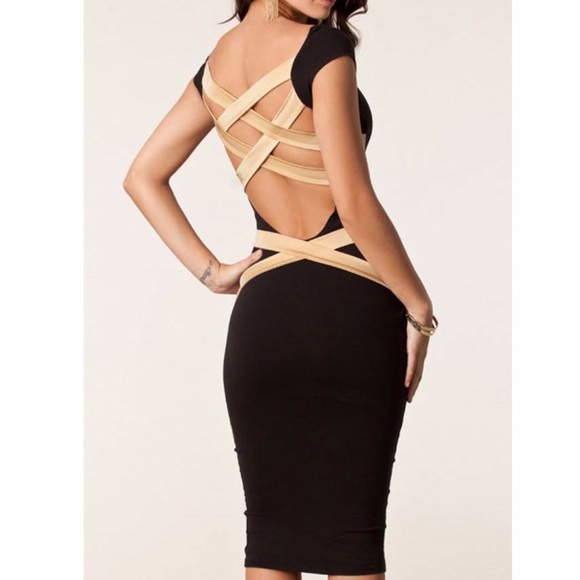 Black Open Back Dress