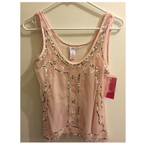 Hot Pink glittery tank top with tags on!