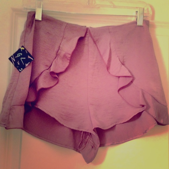 Nasty Gal lavender silk shorts in size small