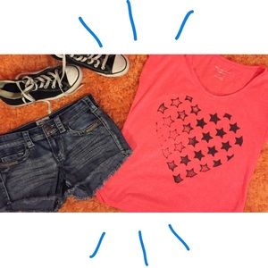 Distressed Heart of Stars Graphic Tee