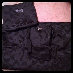 Coach Signature weekender with cosmetic bag