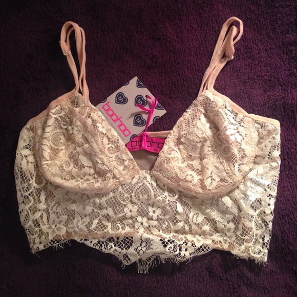 Boohoo Nude Scallop Lace Bralette - Picture 2 of 3