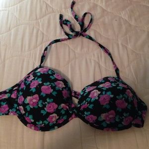 Black, Blue, and Lavender Push Up Bikini Top