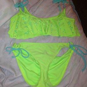 Rue 21 Green and Blue Bikini Set - Hardly worn