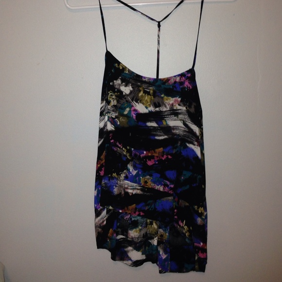 slightly cropped strappy tank top blouse