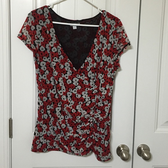 New York & Co sheer poppy shirt.  Size XL