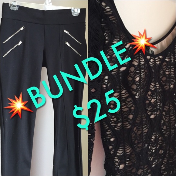 BUNDLE! Mesh Dress Shirt and Double Zipper Pant