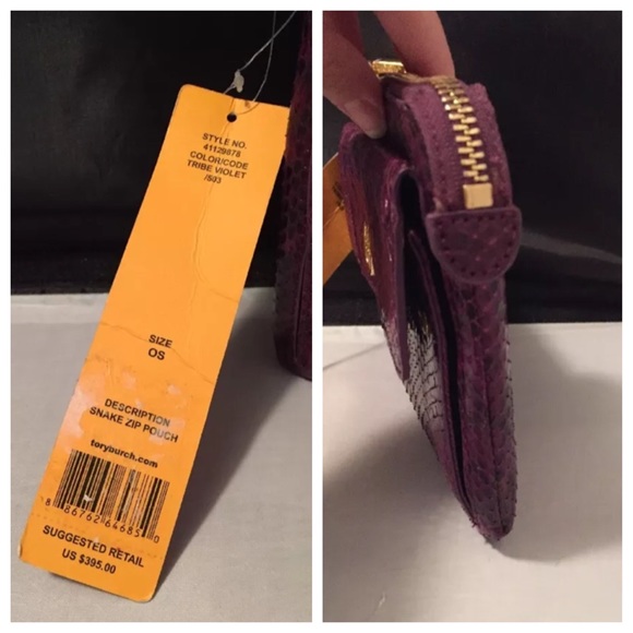 New With Tags! Tory Burch Snake Zip Clutch/Wallet - Picture 2 of 4