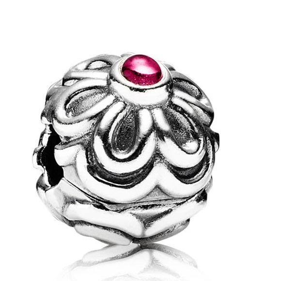 ✨TWO Pandora pink zinnia clips🌸